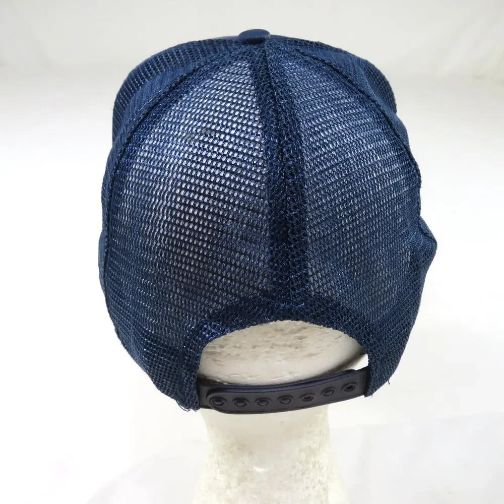 Express Mail Golf Rope Hat Eagle City Moon Graphic Cap Blue White Snapback 1990s